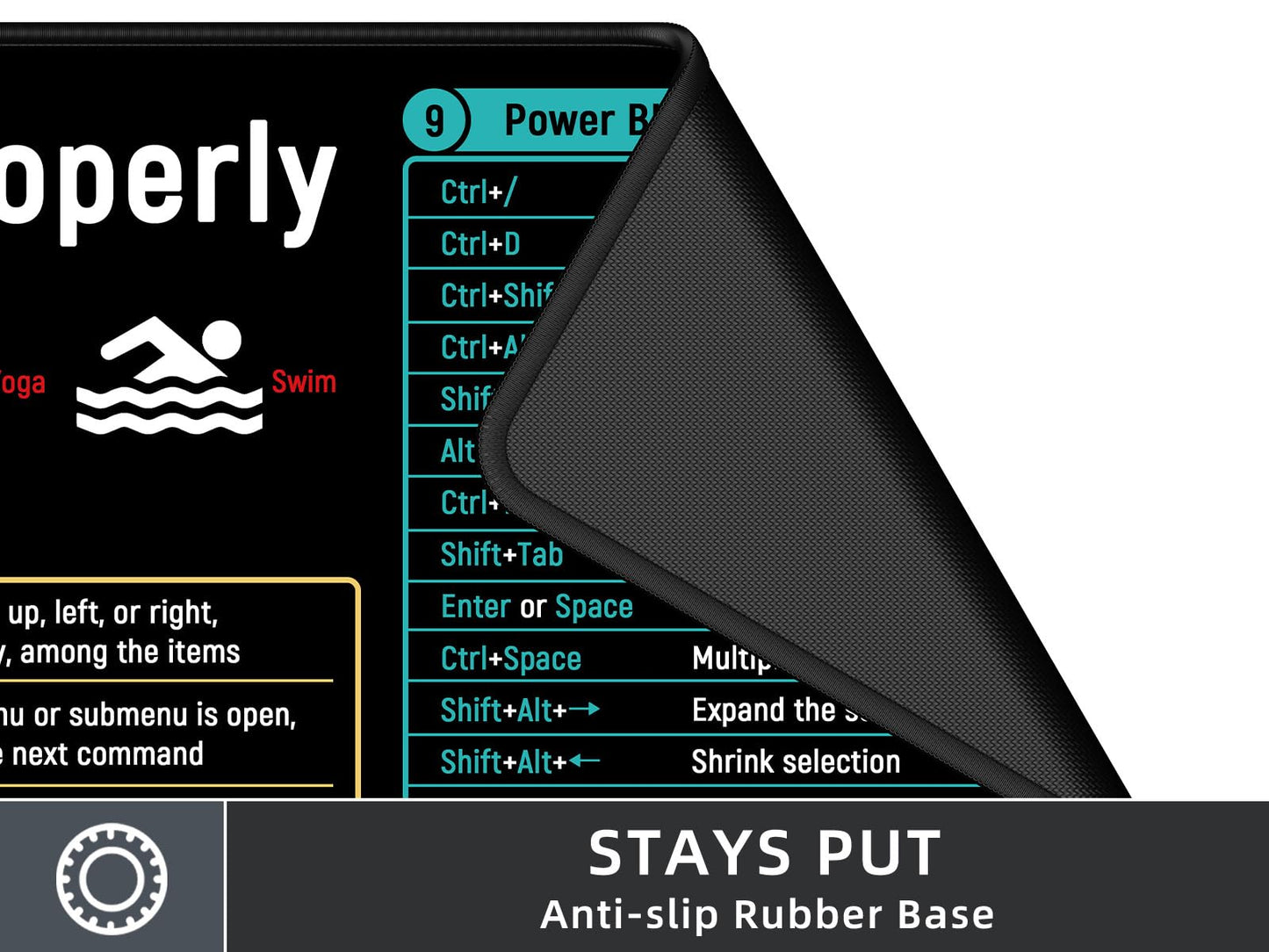 Rinaze Large Mouse Pad with Excel Shortcuts Cheat Sheet Desk Pad, Excel Tips Desk Mat, XXL Gaming Mousepad Keyboard Pad, Office Desk Accessories for Computer, Mac, PC and Laptop