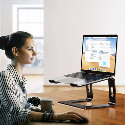 BESIGN LS03 Aluminum Laptop Stand, Ergonomic Detachable Computer Stand, Riser Holder Notebook Stand Compatible with Air, Pro, Dell, HP, Lenovo More 10-15.6" Laptops (Black)