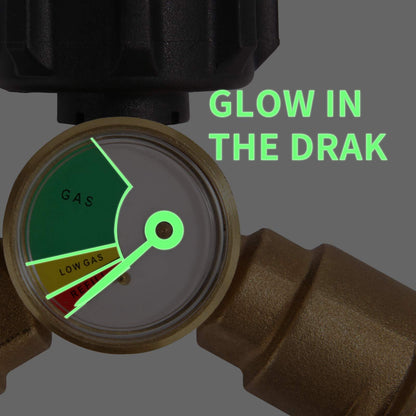 Roastove Dual Propane Tank Connection,Propane Tank Y Splitter Adapter with Gauge, Level Indicator, Gas Pressure Meter for 5-40lb Propane Tank, Work with RV Camper, Cylinder,BBQ Grills, Camping Stoves