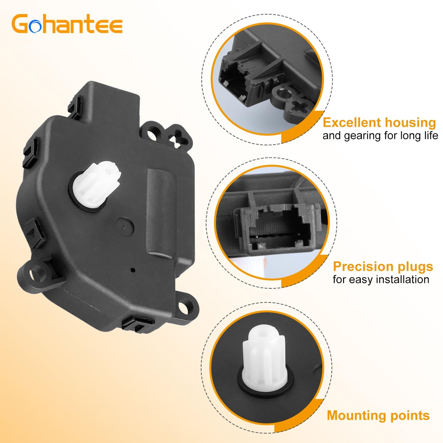 604-029 HVAC Heater Air Blend Door Actuator Replacement for Chrysler 200 Cirrus Aspen Sebring Dodge Avenger Caliber Durango Journey Jeep Patriot Compass Wrangler Ram ProMaster 68018109AA 604029