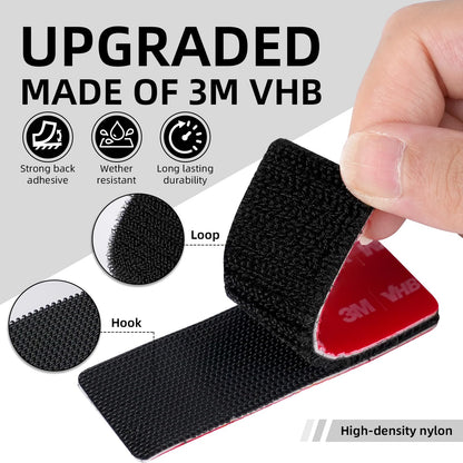 10 Pairs Heavy Duty Hook and Loop Strips 2" x 4" with VHB Adhesive Backing, Heat-Resistant Adhesive Strips, Waterproof Mounting Tape for Outdoor, Home, Garage, Garden & DIY Projects