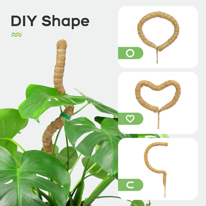 SYCARON Moss Pole, 2Pcs 48 Inches Moss Pole Plant Support Monstera, Coco Coir Plant Support Stakes for Medium/Large Climbing Plants, Indoor/Outdoor Plants Growth