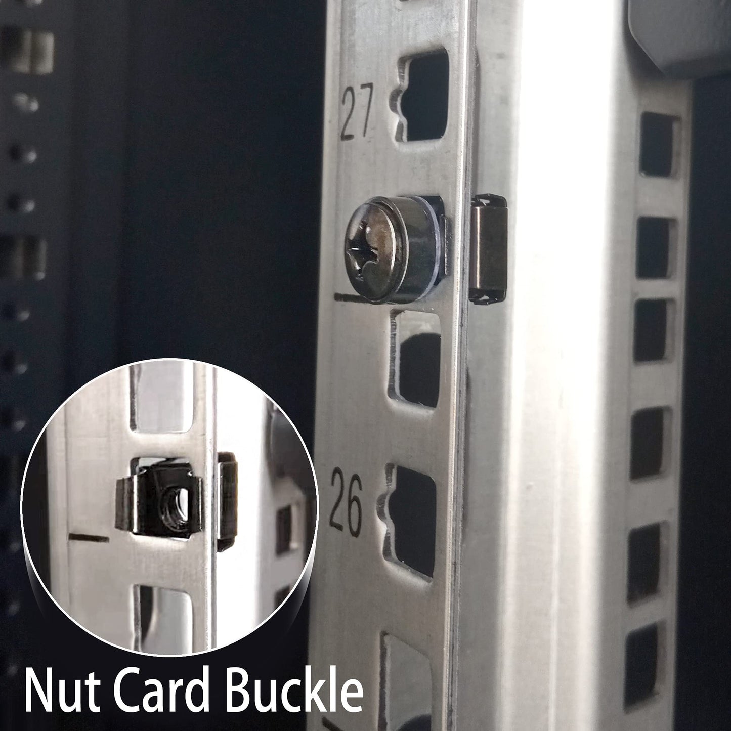 RIVECO Rack Screws & Cage Nuts for Server Cabinets & Racks Mounting Network Equipment Clip Nuts 50 Sets M6 x 16mm Black…