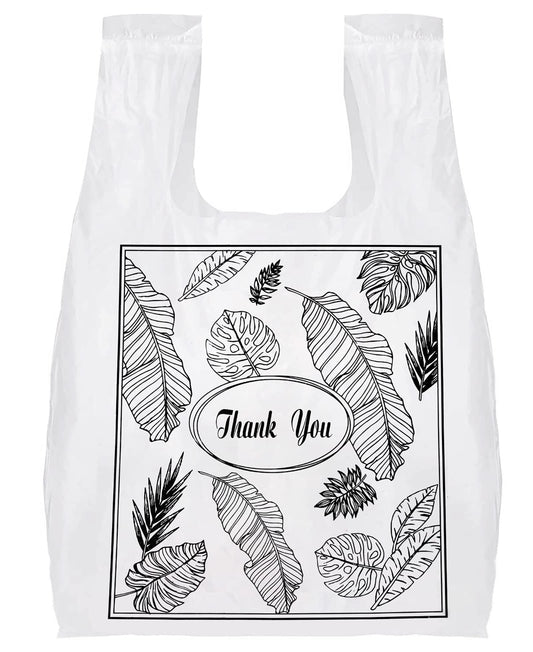 Yesland 500 Pack Plastic Bags with Handles, Clear Thank You Plastic Grocery Bags Shopping Bag, 13 X 7 X 21 Inch Reusable T-shirts Carryout Shopping Bags for Restaurants, Trash