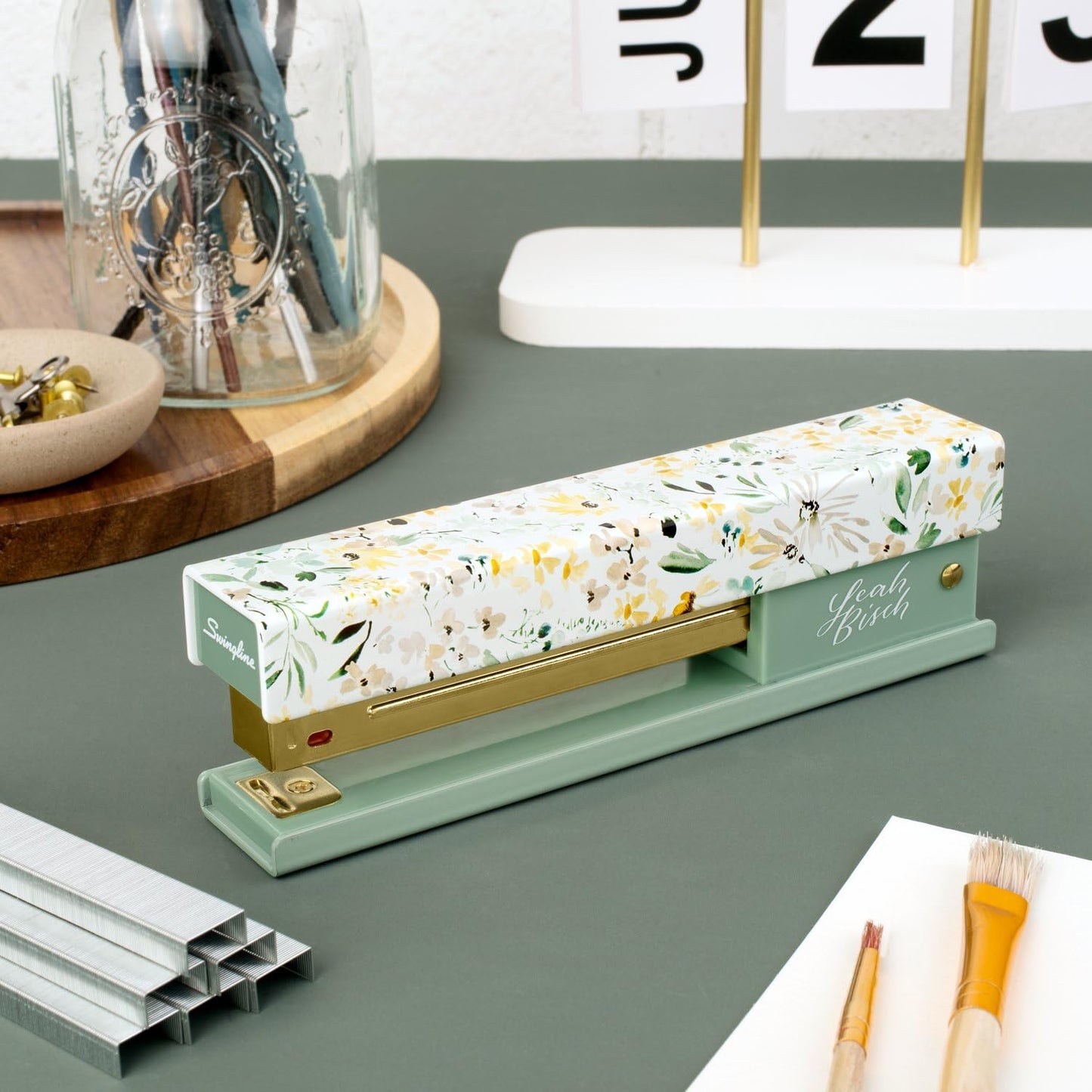 Swingline Stapler by Leah Bisch, 20 Sheets, Full Strip, Wildflowers (S700034)