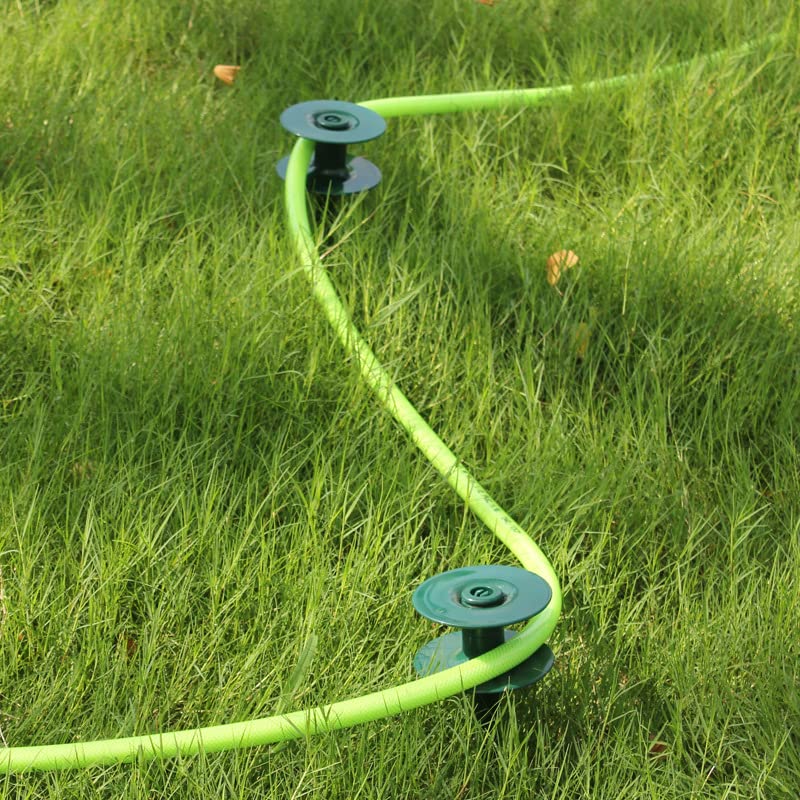 Coloch 6 Pack Garden Hose Guide Spike, 10 Inch Guides Water Hoses Guide Green ABS & Zinc Alloy Hose Guard Stake Spike with Heavy Spin Top, Protects Plants & Landscaping, Plant & Flower Bed Protection