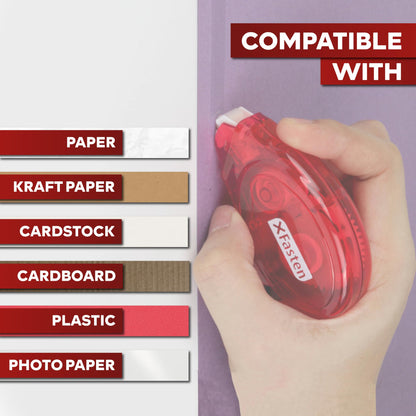 XFasten Double Sided Adhesive Scrapbook Runner Tape Roller, 0.3-inch by 360-Inch, 8-Pack, Permanent Adhesive Dots Roller Applicator, Acid-Free and Archival Safe Scrapbooking Tape