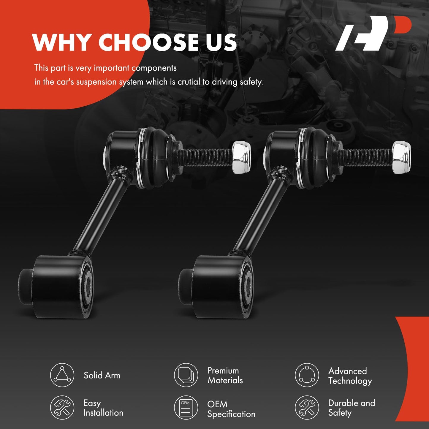 A-Premium 2 x Rear Sway Bar Links Stabilizer Bar Links, Compatible with Volkswagen Jetta Golf Passat Tiguan Eos CC Beetle & Audi A3 (Quattro) Q3 (Quattro) TT (Quattro)
