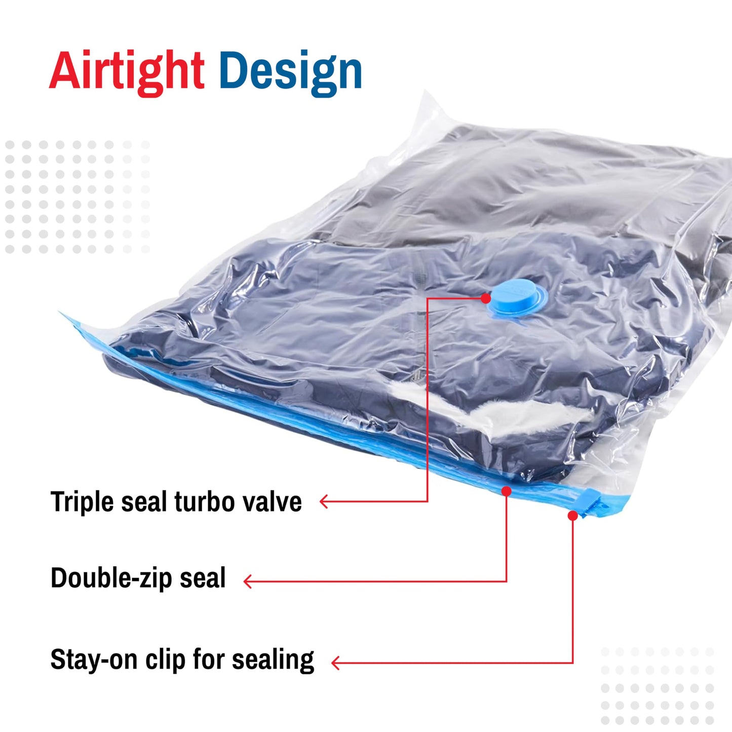 Spacesaver Vacuum Storage Bags Small 10-Pack - Vacuum Seal Bags for Clothing, Comforters, Blankets, and Bedding - 60 x 40 cm Space Saver Bags for Travel and Home Organization with Hand Pump Included