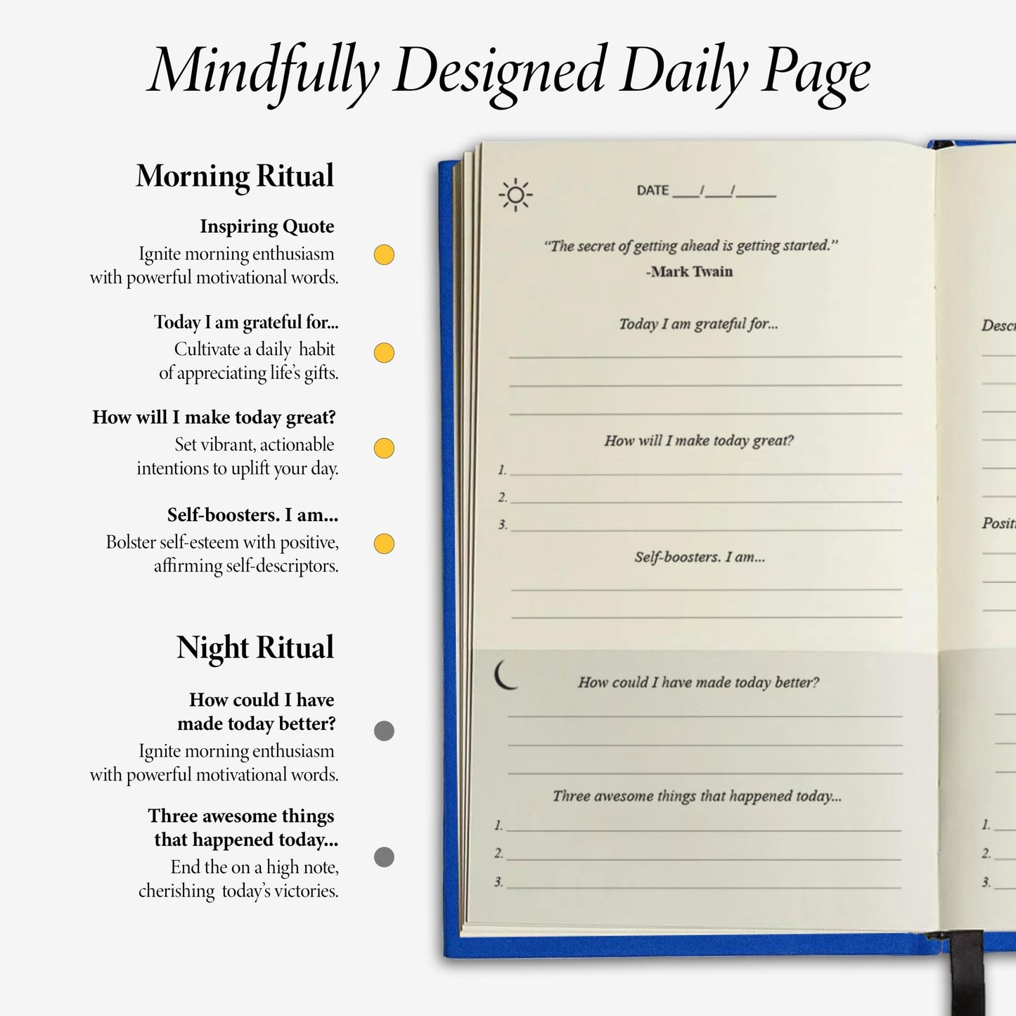 The Original Gratitude Journal 2026 - Daily Practice of Mindfulness & Happiness Journal with Elevating Quotes and Prompts for Affirmation Reflection Mindfulness - Premium Blue Hardcover by Thankful Path