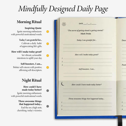 The Original Gratitude Journal 2026 - Daily Practice of Mindfulness & Happiness Journal with Elevating Quotes and Prompts for Affirmation Reflection Mindfulness - Premium Blue Hardcover by Thankful Path