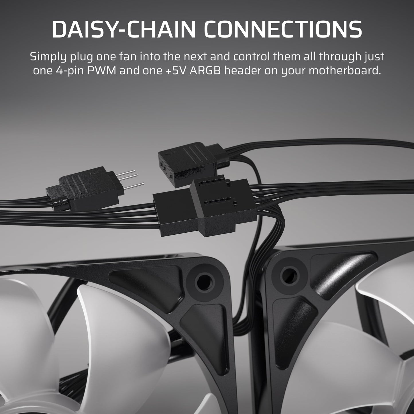 CORSAIR RS120 ARGB 120mm PWM Fan – Daisy-Chain Connection – Low-Noise – Magnetic Dome Bearing – Single Pack – Black