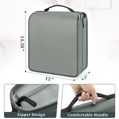 AKOZLIN DVD CD Storage Case with Extra Wide Title Cover Pages Portable Carrying Binder Holder Wallet Album DVD Case Protective Movie Media Storage Organizer 136 Disk Units,68 Booklet Pockets,Grey