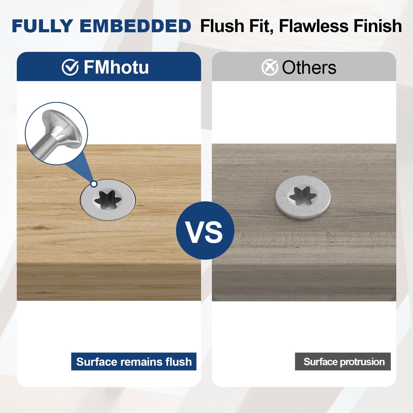 #8 × 1-5/8" 410 Stainless Steel Deck Screws, 150Pcs Wood Screws T20 Star Bit