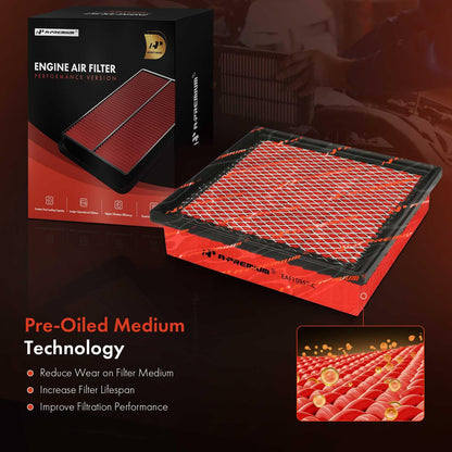A-Premium High-performance, Pre-oiled Engine Air Filter Compatible with Jeep, Toyota, Lexus & Dodge - 2011-2021 Grand Cherokee, 2012-2017 Camry, Tacoma, Highlander, Sienna, RX350, Durango, ES350