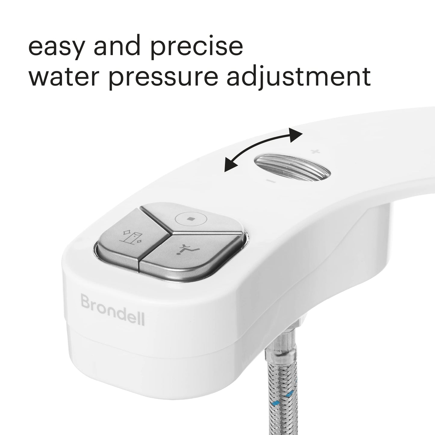 Brondell FSP-150 FreshSpa Thinline Precision Essential Bidet Attachment for Toilet Seats with Adjustable Water Pressure, Side Arm Control, Thin Profile, White (Single Nozzle)