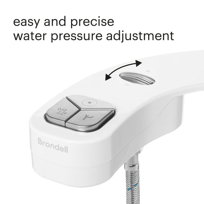 Brondell FSP-150 FreshSpa Thinline Precision Essential Bidet Attachment for Toilet Seats with Adjustable Water Pressure, Side Arm Control, Thin Profile, White (Single Nozzle)