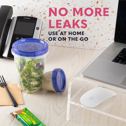 Plastic Food Deli Containers With Twist Top Lids - (16 Oz) - [10 Pack] - Food Storage Containers Takeout To Go - Microwave, Freezer & Dishwasher Safe BPA-Free