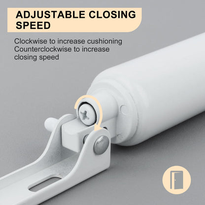 CASONNIK Storm Door Closer,White,Standard Duty Pneumatic Screen and Storm Door Closer