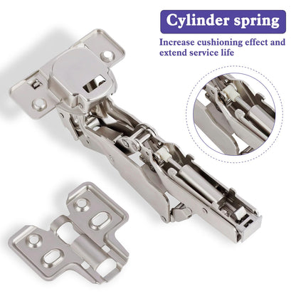 2 Pack 165 Degree Full Overlay Kitchen Cabinet Hinges,Soft Close Kitchen Cabinet Door Hinges for Lazy Susan Corner Kitchen Cabinets Cabinet Folden Door, Clip-on Concealed Cabinet Hardware