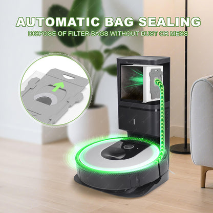 16 Pack Replacement Vacuum Bags for iRobot Roomba Clean Base, Compatible with i7, i7+, i8, i8+, i3, i3+, i4, i4+, i6, i6+, j7, j7+, s9, s9+