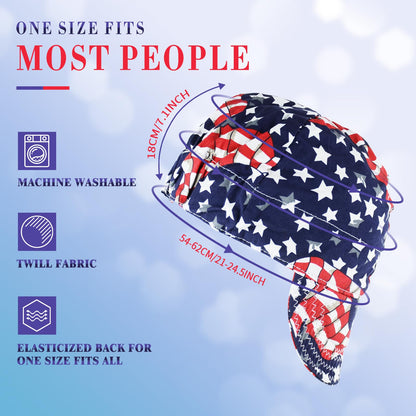 TRQWH 100% Cotton Welding Caps for Men, 3 Pcs Mesh Inside Sweat Absorption Flame Resistant Protective Welders Cap with Elastic Welding Helmet