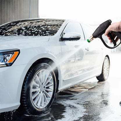 High Pressure Power Washer Gun Kit Pressure Washer Spray Gun with 5 Nozzle Tips M22-14mm/15mm Fitting and 3/8" Quick Connector with 1/4" Quick Connector for Power Washer