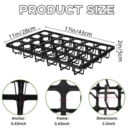10 Pack Square Nursery Pot Tray with 24 Cells, Plant Trays for Pots, Plastic Planting Trays, Flower Pot Moving Tray for Carrying Small Plant Pots (17" x 11" x 2", 240 Cells in Total)