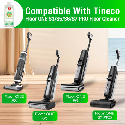 Robot Vacuum Floor Cleaning Concentrate for Mops - Compatible with Roborock, Tineco, iFloor, Etc. - Hardwood & Multi-Surface - Non-Toxic, Residue-Free (LEMON,16.9FL OZ,500ML)