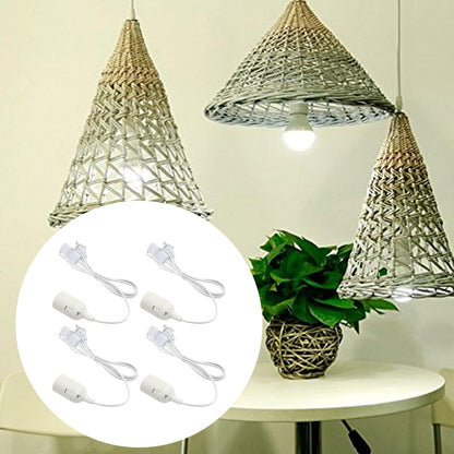 VIKKSAER 4 Pcs Hanging Lantern Cord with Switch, 10.86 Inch E26 Light Socket Extension Cord, Pendant Lamp Cord