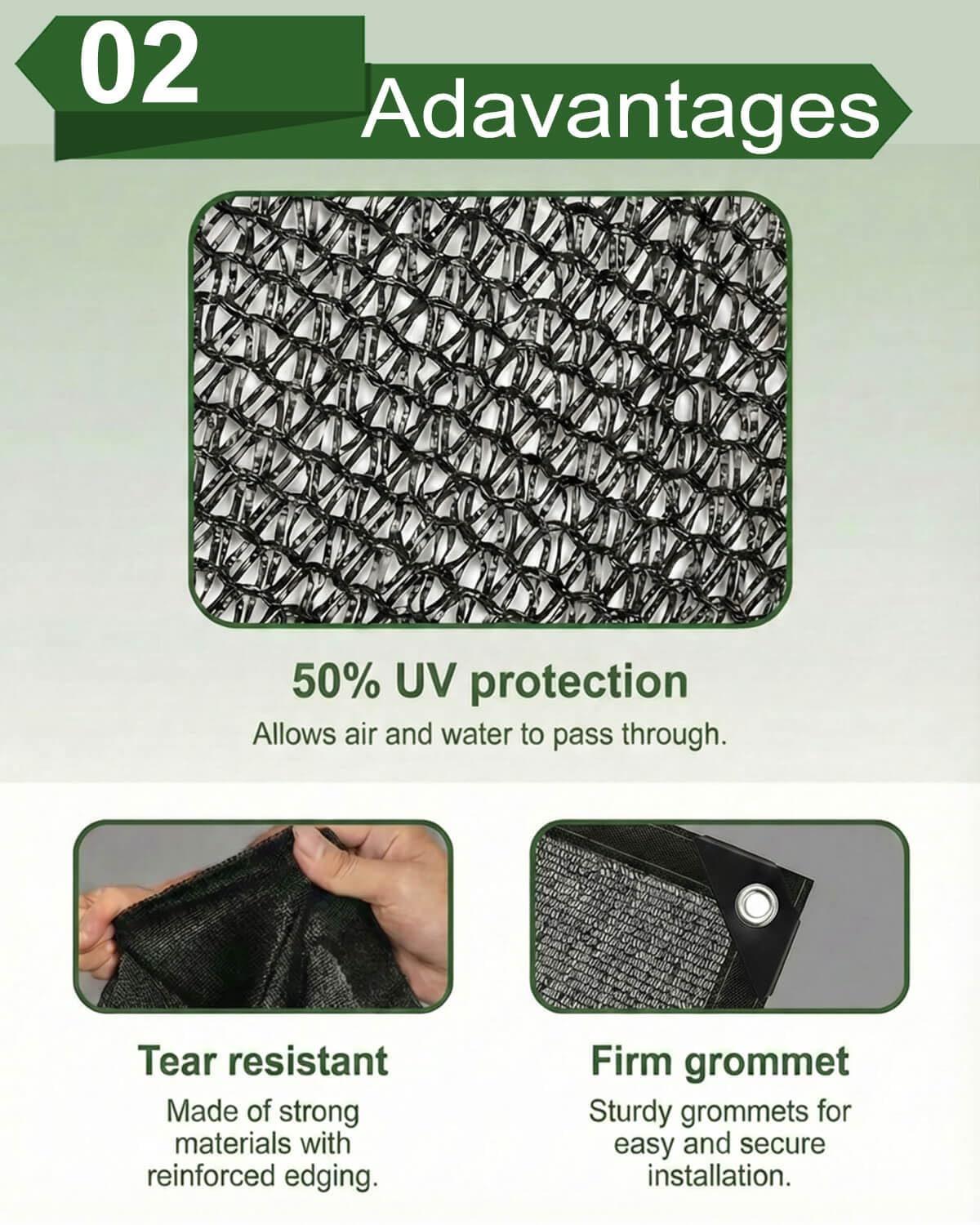 vensovo 50% Sunblock Shade Cloth Net Black Resistant - 8x12 Ft Garden Shade Mesh for Plant Cover, Greenhouse, Chicken Coop, Kennels, Tomatoes Plants