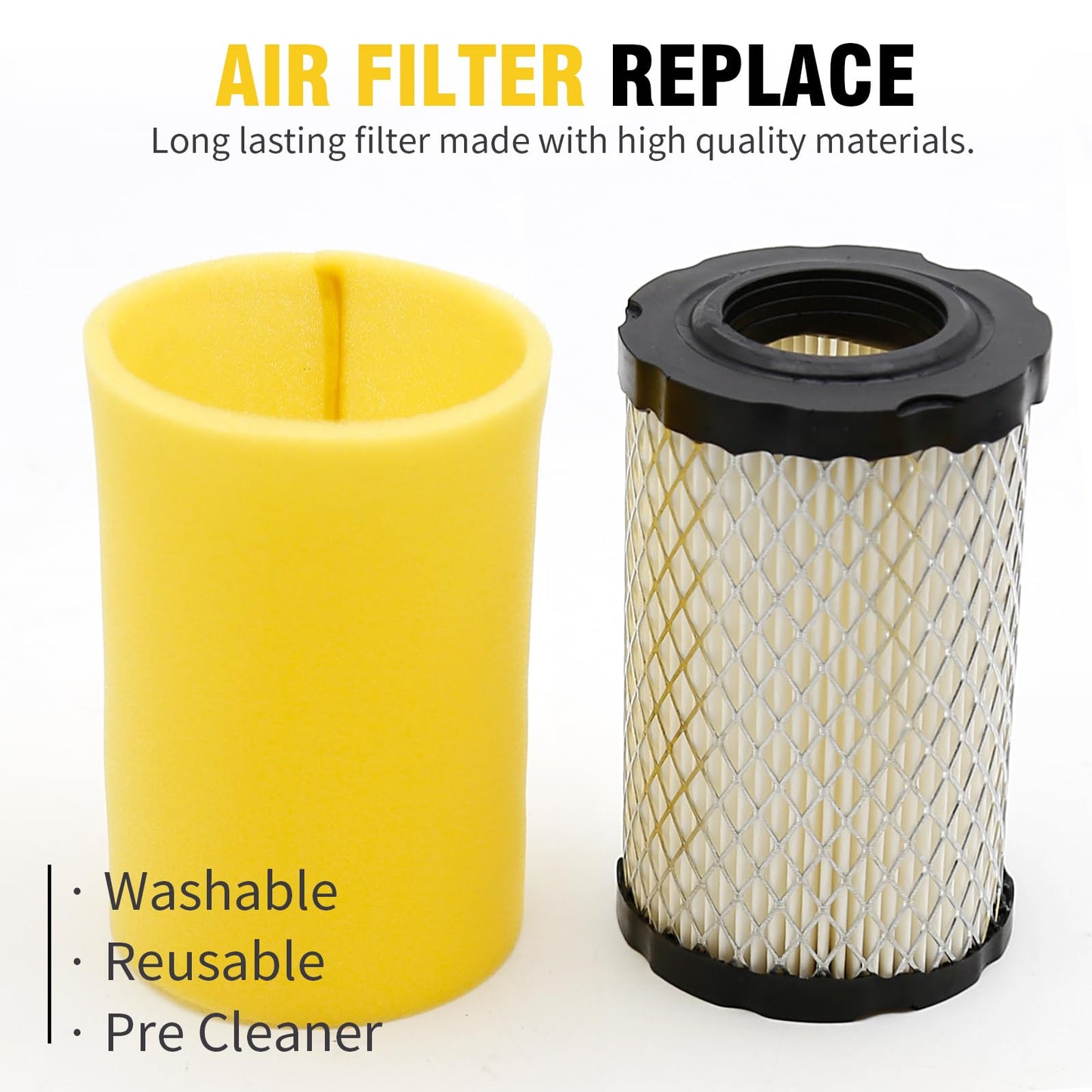 SYOWADA Lt150 Air Filter Oil Filter Kit Replacement For John Deer Z345 Z345R Z345M Z235 Z355R Z335E E120 Lt150, Replacement For 46'' 48'' Mower W/B&S 17.5Hp 19.5Hp 20Hp 21Hp Engine