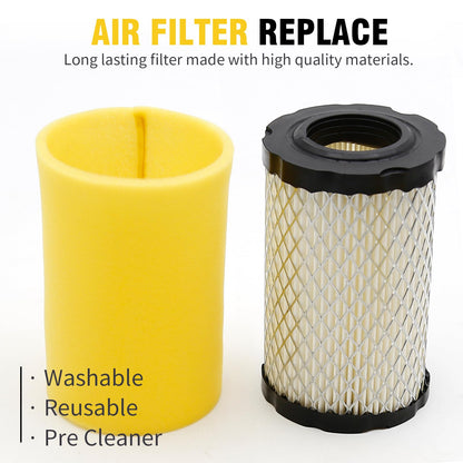 SYOWADA Lt150 Air Filter Oil Filter Kit Replacement For John Deer Z345 Z345R Z345M Z235 Z355R Z335E E120 Lt150, Replacement For 46'' 48'' Mower W/B&S 17.5Hp 19.5Hp 20Hp 21Hp Engine
