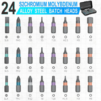 JoiTrs 24 in 1 Magnetic Ratcheting Screwdriver Set with Handle Portable Mini Precision Repair Tool Kit