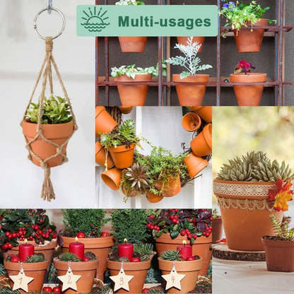 4 Inch Terra Cotta Pots with Saucer - 6 Pack Clay Flower Pots with Drainage, Great for Plants, Crafts, Wedding Favor (4 inch)