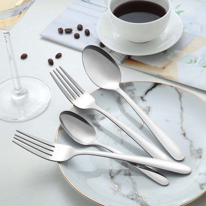 Pleafind 36-Pcs Dinner Forks Set, 8 Inch Forks Silverware, Stainless Steel Fork, Silverware Fork, Mirror Polished Fork Set, Small Forks for Home, Restaurant, Dishwasher Safe