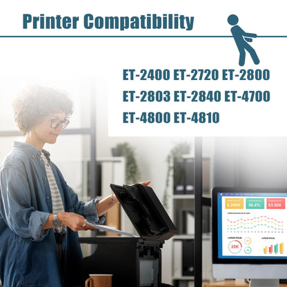Compatible T522 Black Ink Bottle Refill, Replacement for T522 Ink Refill Compatible for ET-2720 ET-2800 ET-2803 ET-4800 ET-4700 ET-2400 ET-2840 ET-4810 Printers, 3 Black 522 Ink