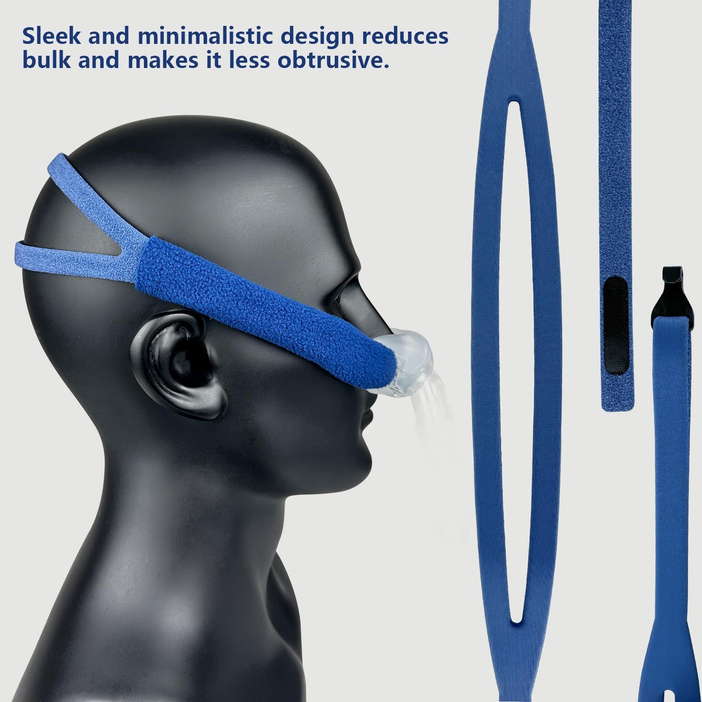 Headgear Strap and Clips for Fisher Paykel Brevida Nasal Pillow Mask Headgear 2 Pack Replacement Headgear Supplies Compatible for Brevida Nasal Pillow (Standard, Blue)