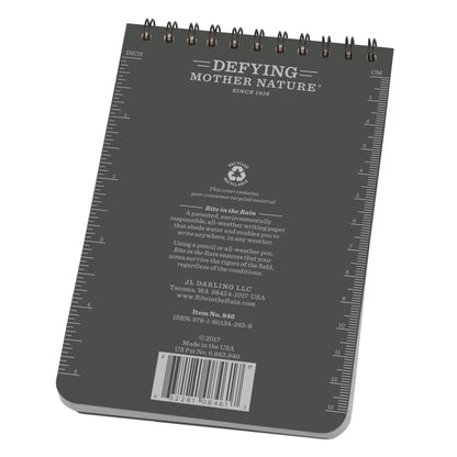 Rite in The Rain Weatherproof Top-Spiral Notebook, 4" x 6", Gray Cover, Universal Pattern, 3 Pack (No. 846-3)