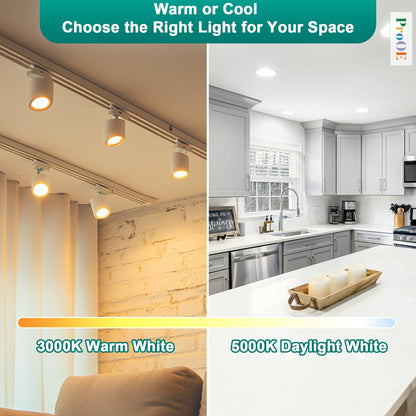 DiCUNO GU10 LED Bulbs, 3000K Warm White, 5W (40W Equivalent), 400lm, High CRI 98, GU10 Base Non-Dimmable Spotlight Bulbs for Track & Recessed Lighting, 6-Pack