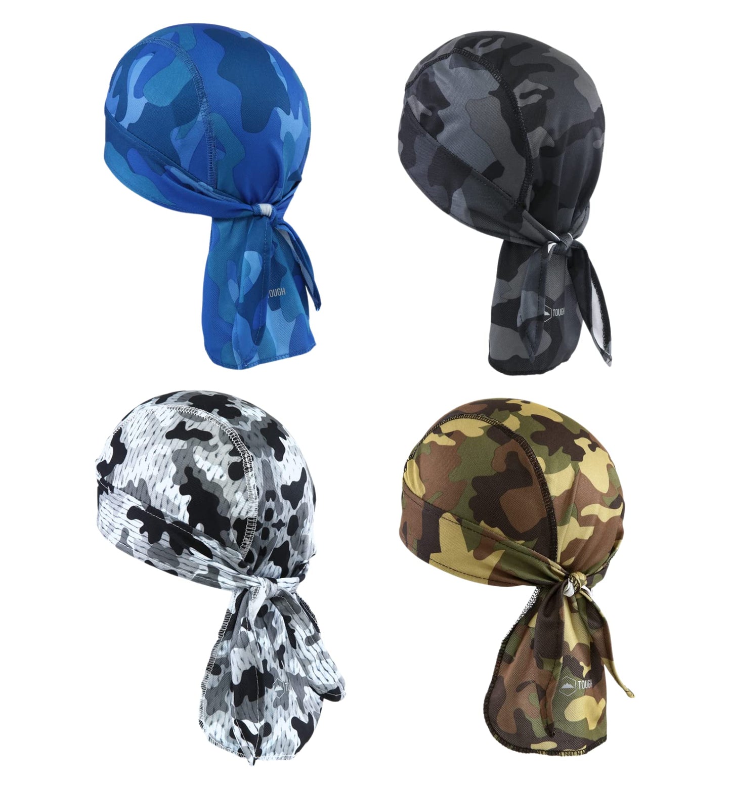 Tough Headwear Skull Caps - Head Wraps for Men - Summer Mens Dreads Do Rag - Cooling Helmet Liners - Hard Hat Liner, Du Rag - Workout, Cycling, Motorcycle Pirate Bandana