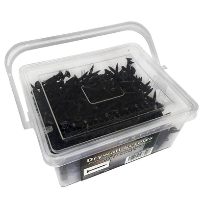 #6 x 1-1/4" Drywall Screws – Fine Thread, Phillips Drive, Sharp Point, Bugle Head, Black Phosphate – Contractor-Grade Drywall & Wood Fasteners + Driver Bit Included (500pcs)