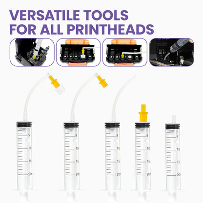 BEST PRINTERS-Print-Head Cleaning Kit HP Epson & Canon - Large High Efficiency 20ml Premium Syringe - 10oz 100ml
