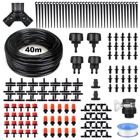 132ft/40M Drip Irrigation Kit, Automatic Micro Irrigation System, 1/4” Blank Distribution Tubing Hose, 164PCS DIY Automatic Drip Irrigation&Watering for Garden Landscape Greenhouse Patio