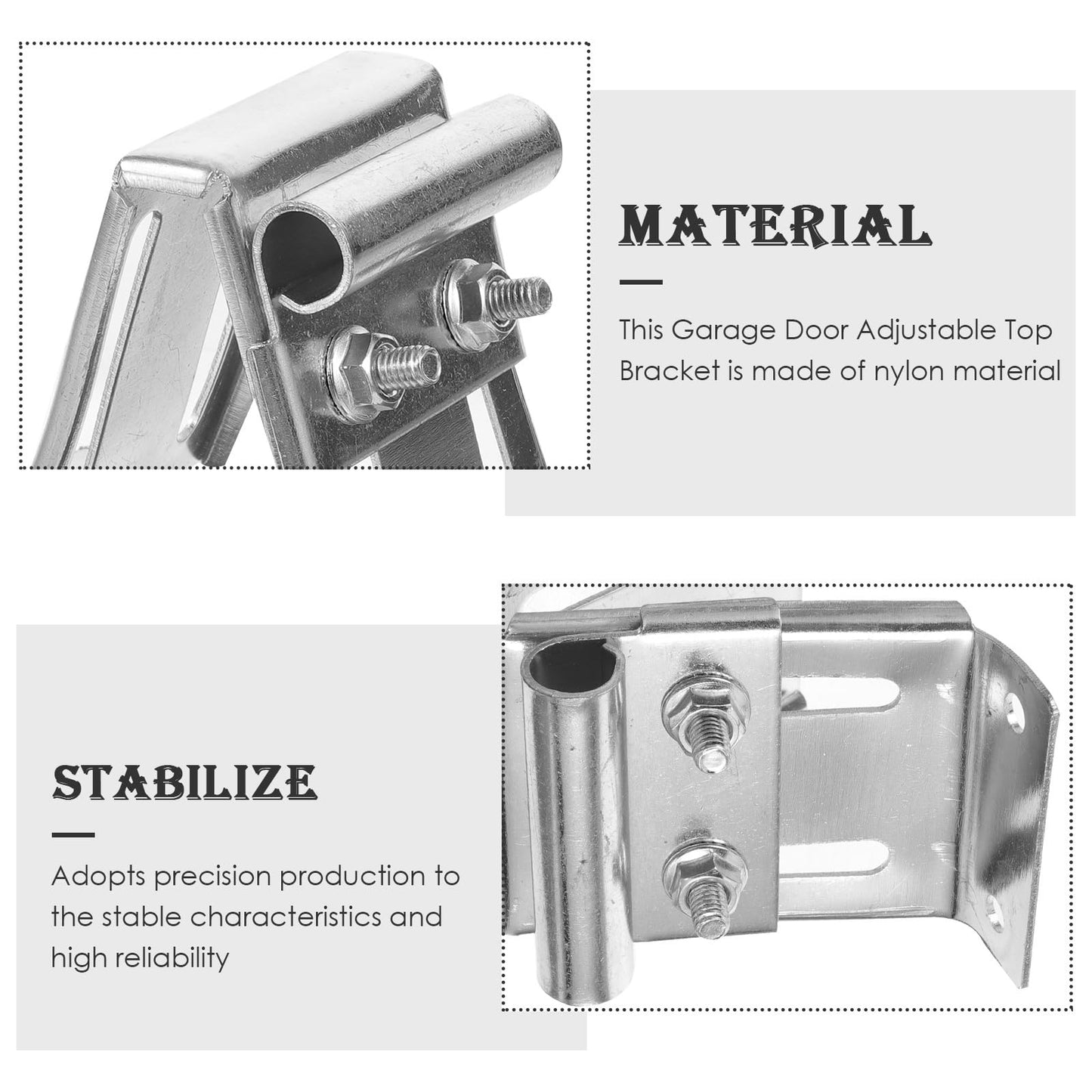 Artibetter Garage Door Pulley Bracket - Zinc Plated Iron Adjustable Top Bracket for Garage Door 2 Pack Durable and Rust-Resistant Ideal for Smooth Operation