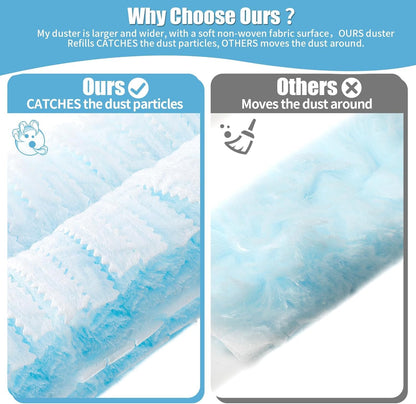 32 Pack Disposable Duster Refills for Swiffer,360°Heavy Duty Microfiber Duster Kit with 1 Handle,Multi-Surface Duster Refills for Furniture, Blinds, Ceiling Fans Cleaning