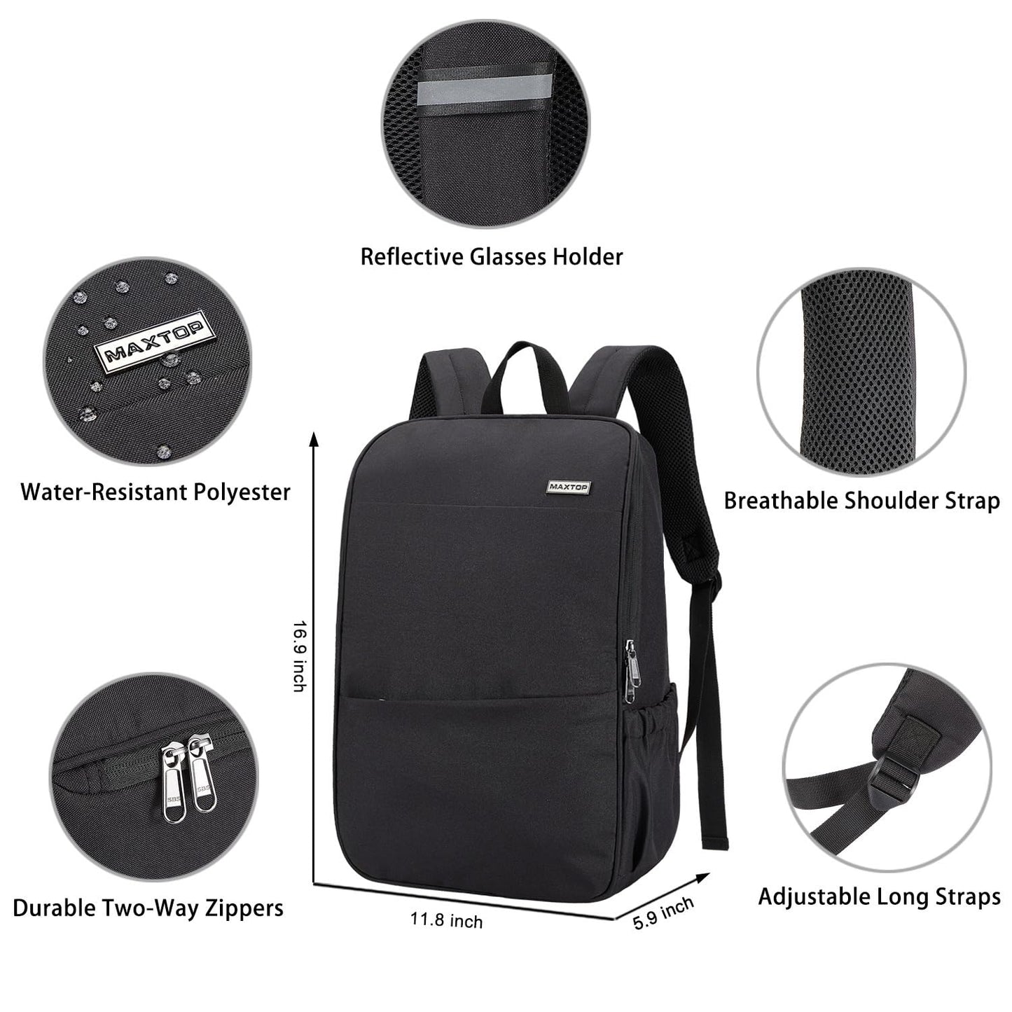 Deep Storage Laptop Backpack with USB Charging Port[Water Resistant] College School Computer Bookbag Fits 15.6 Inch Laptop