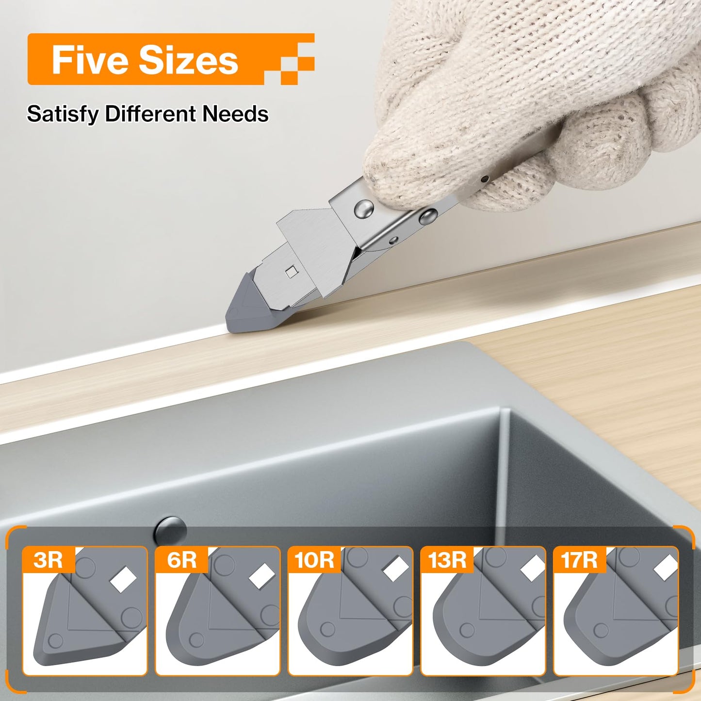 Caulking Tool kit, Preciva 11 in 1 Sealant Finishing Tool, Stainless Steel, Sealants Removal Grout Scraper and Smoothing Tool kit for Kitchen Bathroom Window Sink Tile Joint