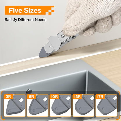 Caulking Tool kit, Preciva 11 in 1 Sealant Finishing Tool, Stainless Steel, Sealants Removal Grout Scraper and Smoothing Tool kit for Kitchen Bathroom Window Sink Tile Joint