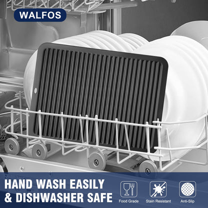 Walfos Large Silicone Trivet 16x12 Inch, Trivets for Hot Pots and Pans, Heat Resistant Pot Holders Hot Pads for Kitchen Quartz Countertops, Hot Dishes, 2 Pack